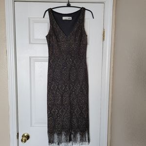 Glitter Fringe 1920s Inspired Party Dance Dress
